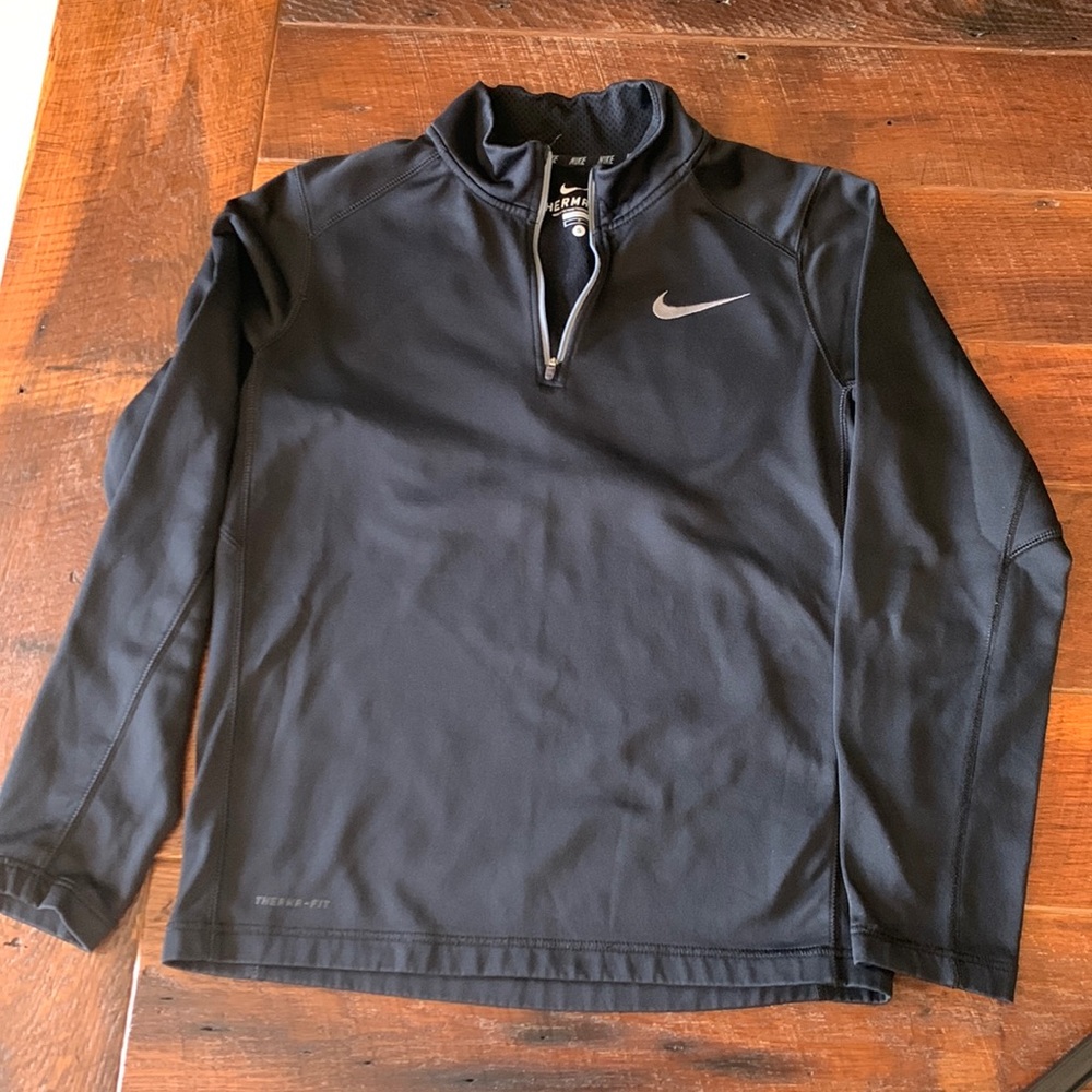 Nike Mens Small Black Thermafit Quarter-Zip Sweatshirt